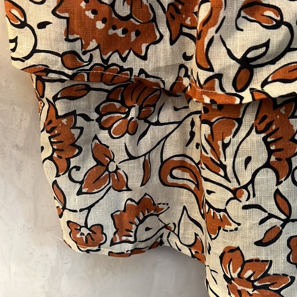 NWT Le Ragazze made in Italy 100% linen top, Tiered Floral Print Cottagecore - Picture 3 of 6